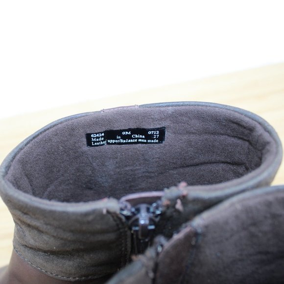 Clarks Brown Side Zip Buckle Bendables Leather Boots Size 9 M - Picture 9 of 9